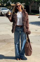 Anita Brown Fur Trim Jacket