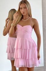 Georgie Pink Ruffle Mini Dress