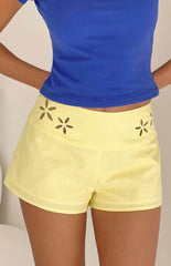 Alamara Yellow Floral Detail Shorts