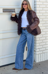 Anita Brown Fur Trim Jacket