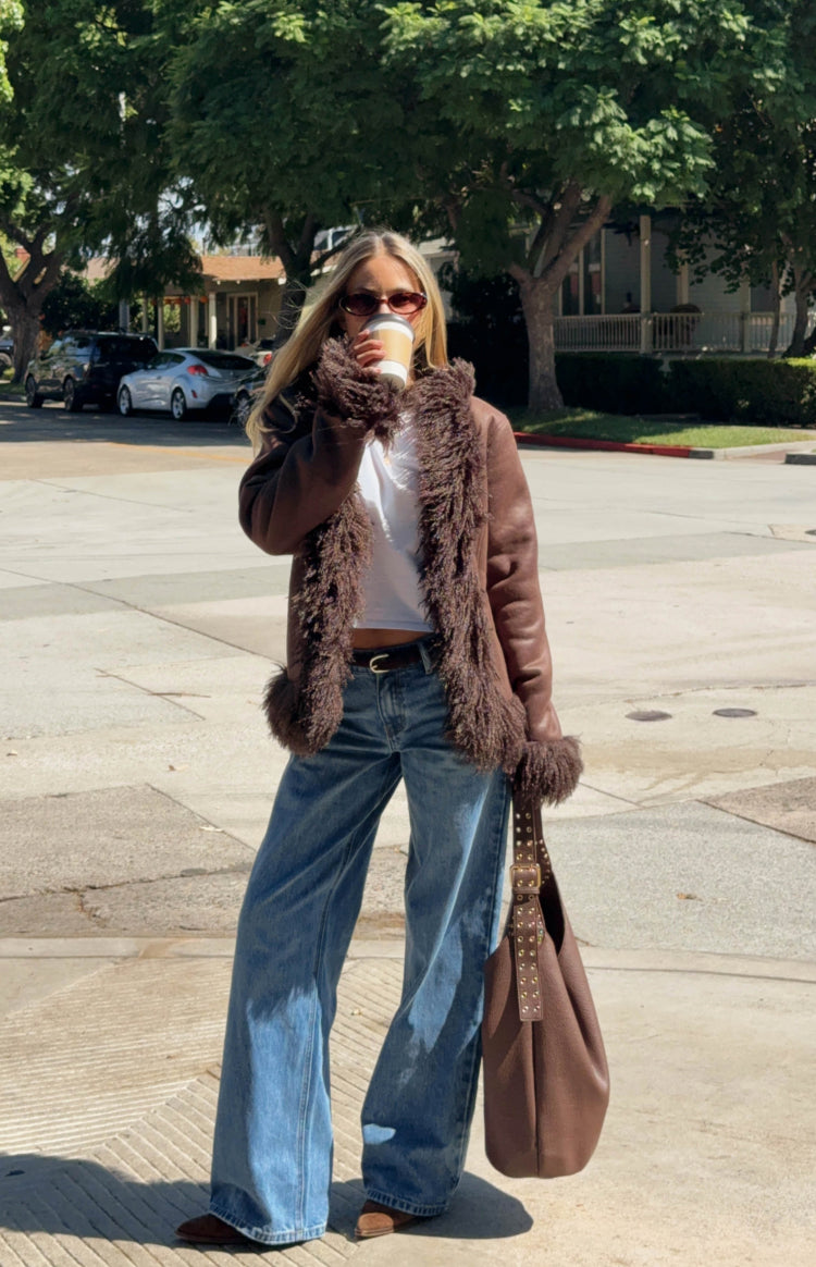 Anita Brown Fur Trim Jacket