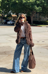 Anita Brown Fur Trim Jacket