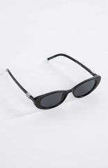 Beginning Julie Black Rounded Sunglasses