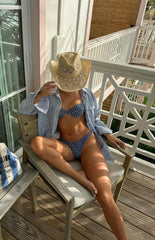 9.0 Swim Bianca Navy Gingham Bikini Bottoms