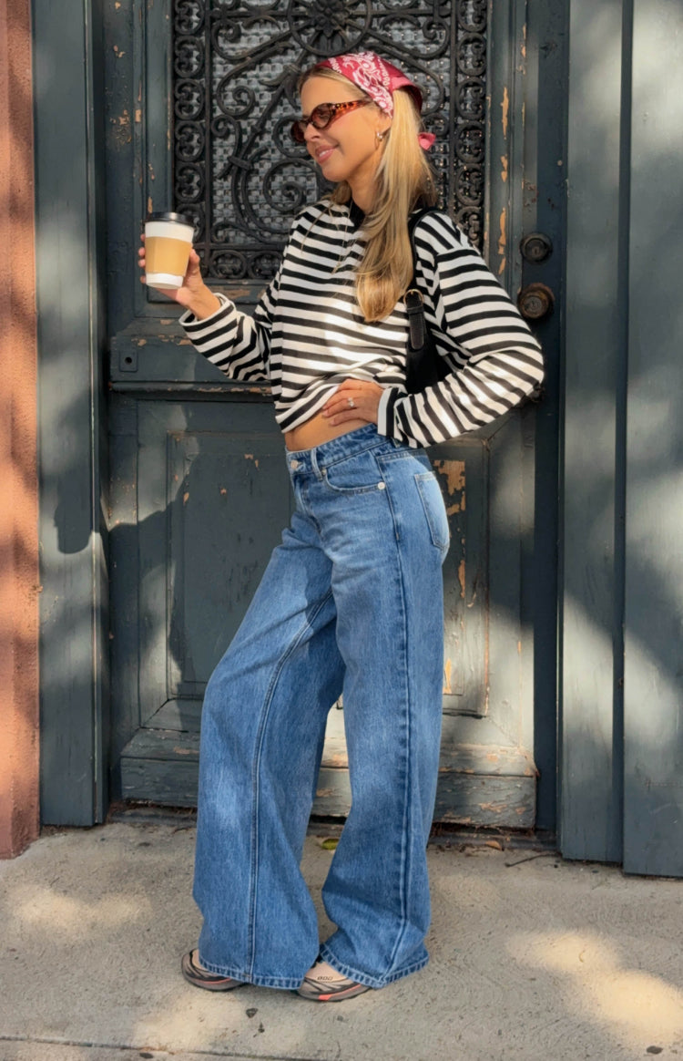Carrie Blue Mid Wash Low Rise Jeans