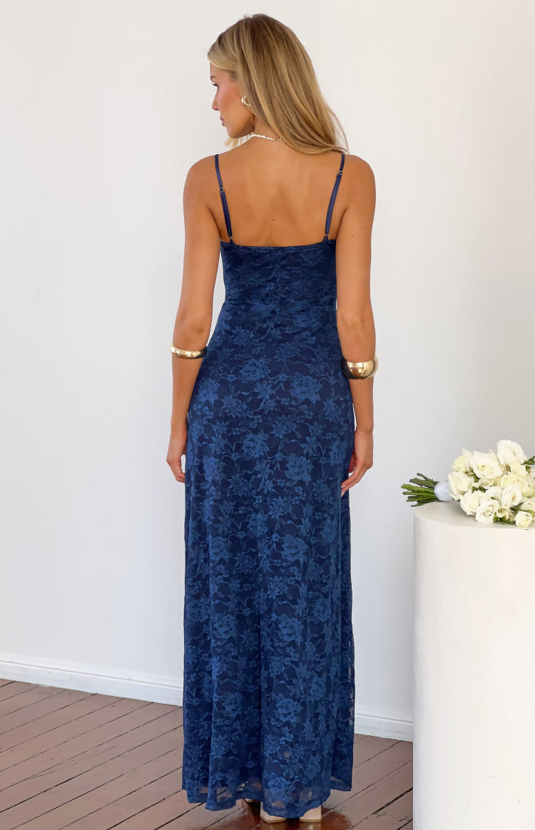 Ely Navy Lace Maxi Formal Dress