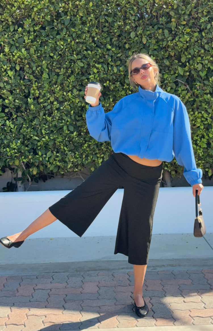 Enya Cobalt Blue Funnel Neck Sports Jacket
