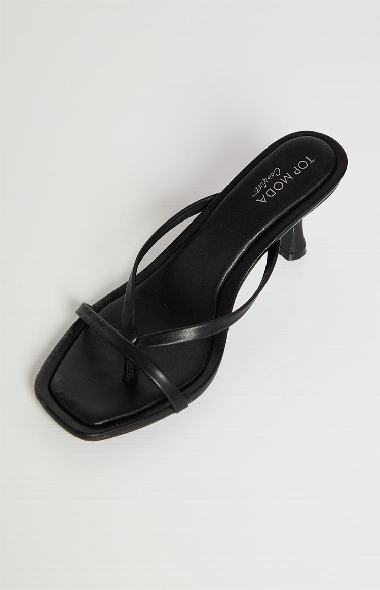 Girls Night Black Strap Kitten Heels