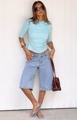 Peggy Light Wash Denim Shorts