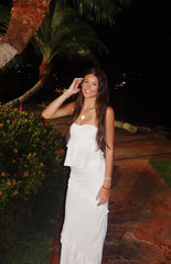 Raleigh White Ruffle Maxi Skirt