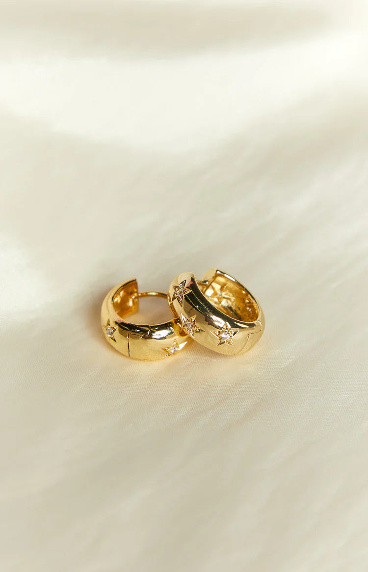Stardust Gold Hoop Earrings